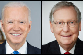 President Joe Biden (Official Portrait) and Senate Minority Leader Mitch McConnell (Official Portrait)