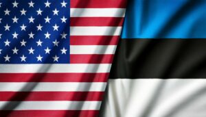 America flag and Estonia flag